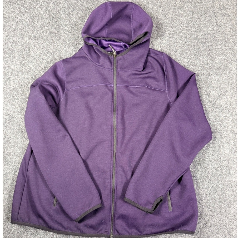 32 Degrees Ladies Fleece Tech Hoody Purple Full Zip Jacket 2X - Picture 2 of 8